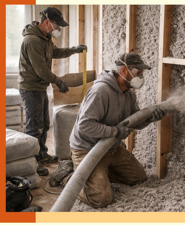 Утепление таунхауса эковатой в Гулькевичах для максимально теплых стен