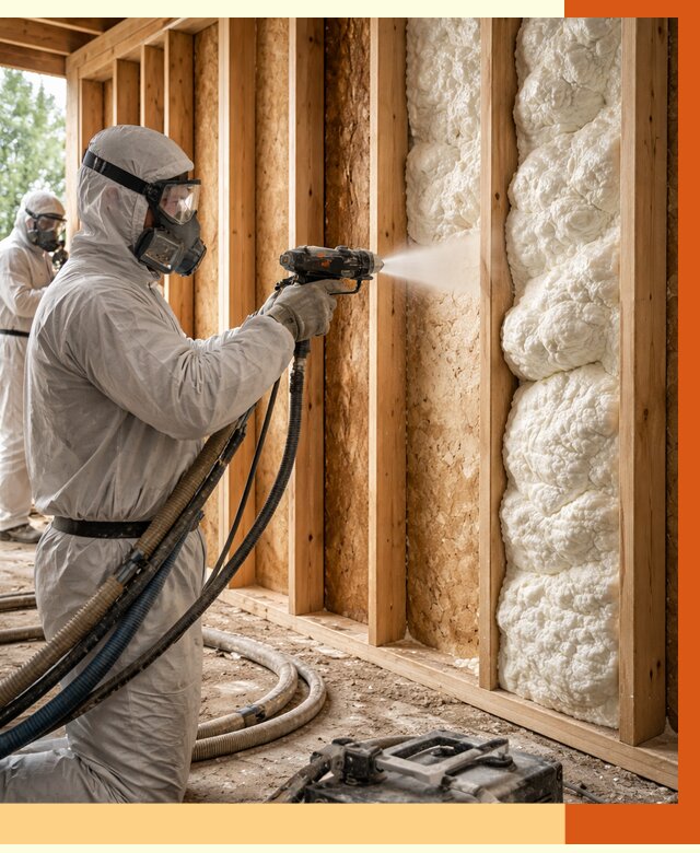 Утепление каркасного дома ППУ в Гулькевичах от 2905 руб./м2 — работа под ключ | ТепломастерГль