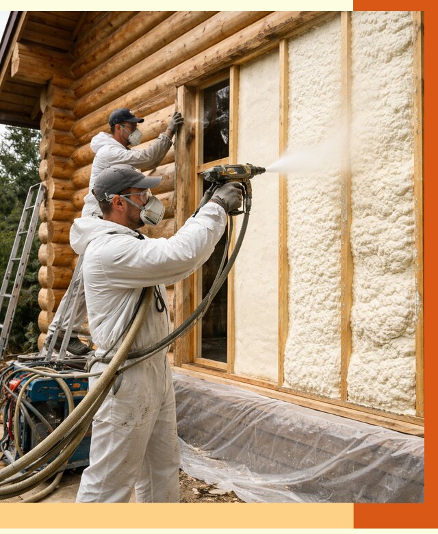 Утепление деревянного дома ППУ в Гулькевичах от 4357 руб/м2 | ТепломастерГль — под ключ