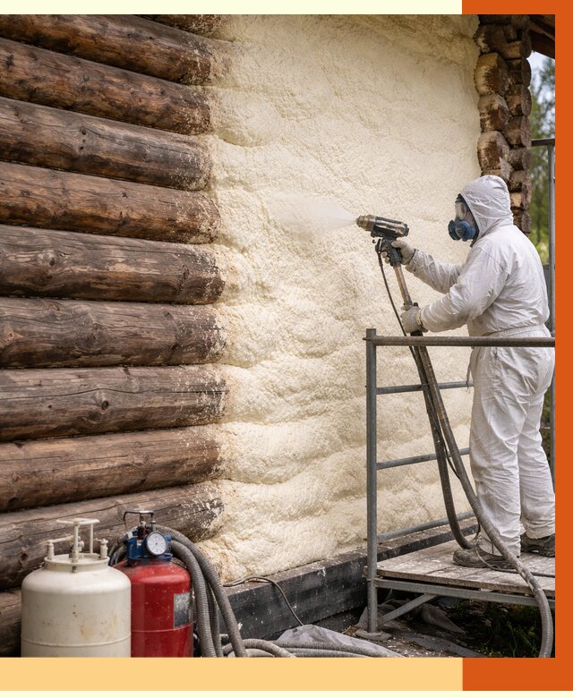 Утепление бревенчатого дома ППУ в Гулькевичах под ключ от 6484 руб. | ТепломастерГль