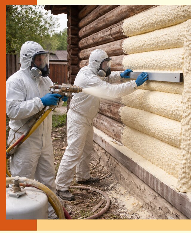 Утепление бревенчатого дома ППУ в Гулькевичах эффективной изоляцией