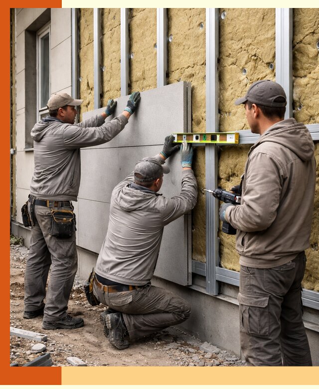 Утепление вентилируемого фасада под ключ в Гулькевичах