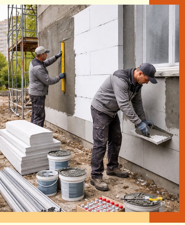 Утепление фасада и стен снаружи в Гулькевичах от 4357 руб. | ТепломастерГль