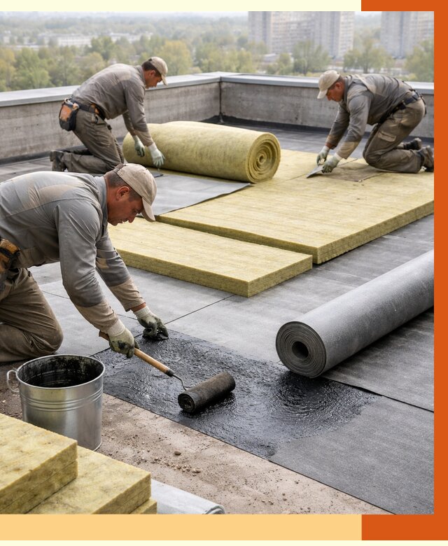 Утепление плоской крыши в Гулькевичах от 7469 руб./м2 под ключ | ТепломастерГль