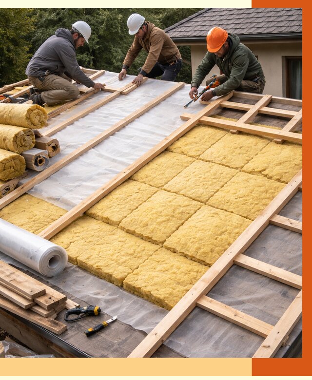 Утепление скатной крыши в Гулькевичах от 1297 руб./м2 под ключ | ТепломастерГль