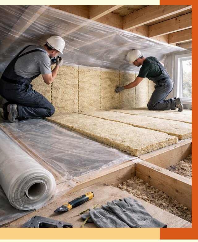 Утепление перекрытий в Гулькевичах от 2957 руб/м2 — утепление межэтажных и чердачных | ТепломастерГль