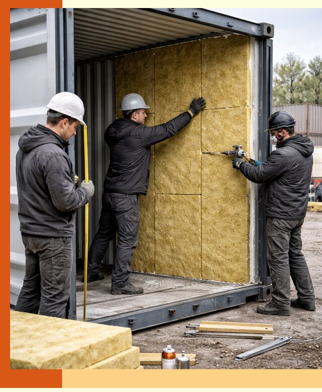 Утепление морского контейнера в Гулькевичах: надежная теплоизоляция и защита