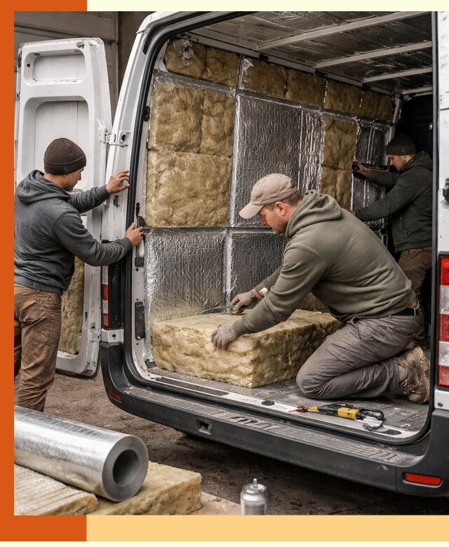 Утепление фургона в Гулькевичах: профессиональная теплоизоляция и шумоизоляция