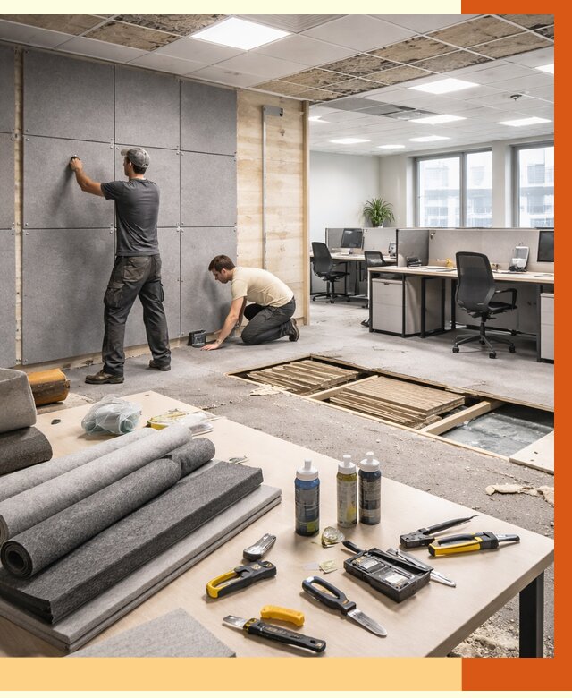 Профессиональная шумоизоляция офиса в Гулькевичах от 7002 руб. за м2 | ТепломастерГль