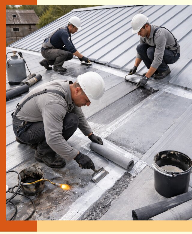 Гидроизоляция металлической кровли с гарантией в Гулькевичах