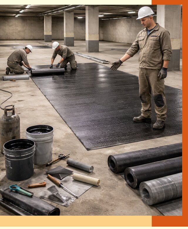 Гидроизоляция паркинга в Гулькевичах от 1245 руб/м² — профессиональная защита | ТепломастерГль